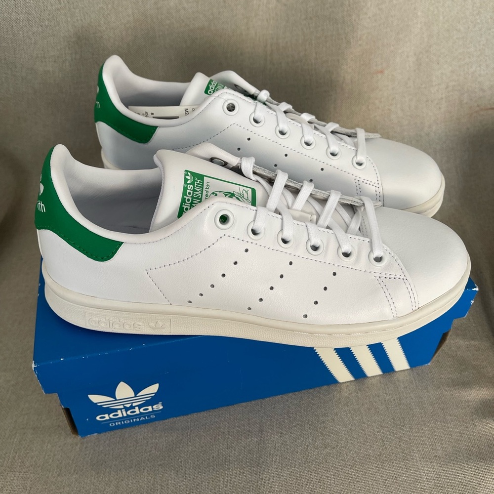 ADIDAS ORIGINALS STAN SMITH SHOES WHITE GREEN YOUTH SIZE 5  AND 6